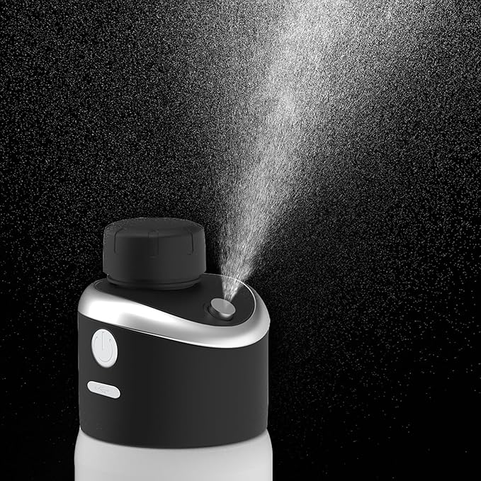 ExtremeMIST - GoMist Misting & Drinking Bottle - Personal Mister - Cooling Water Bottle with Easy-Drink Spout - Stainless-Steel Double Wall Insulation - Portable Mist Bottle - Polar White, 25 oz/750ml
