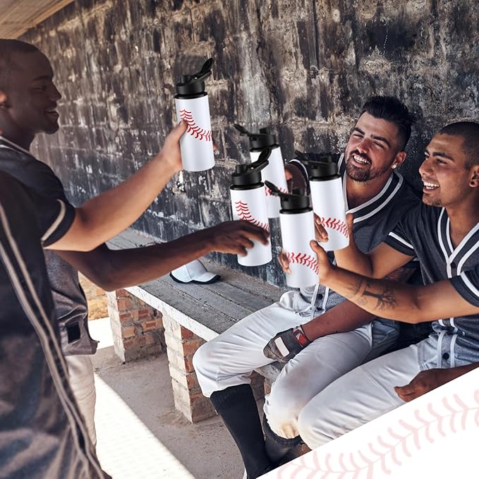 Layhit 134 Pcs Party Favors Set Include Cosmetic Bag Drawstring Backpack Hair Ties Charm Bracelets Silicon Bracelets Water Bottles Keychains Stickers for Sport Team Gifts (White,Baseball)