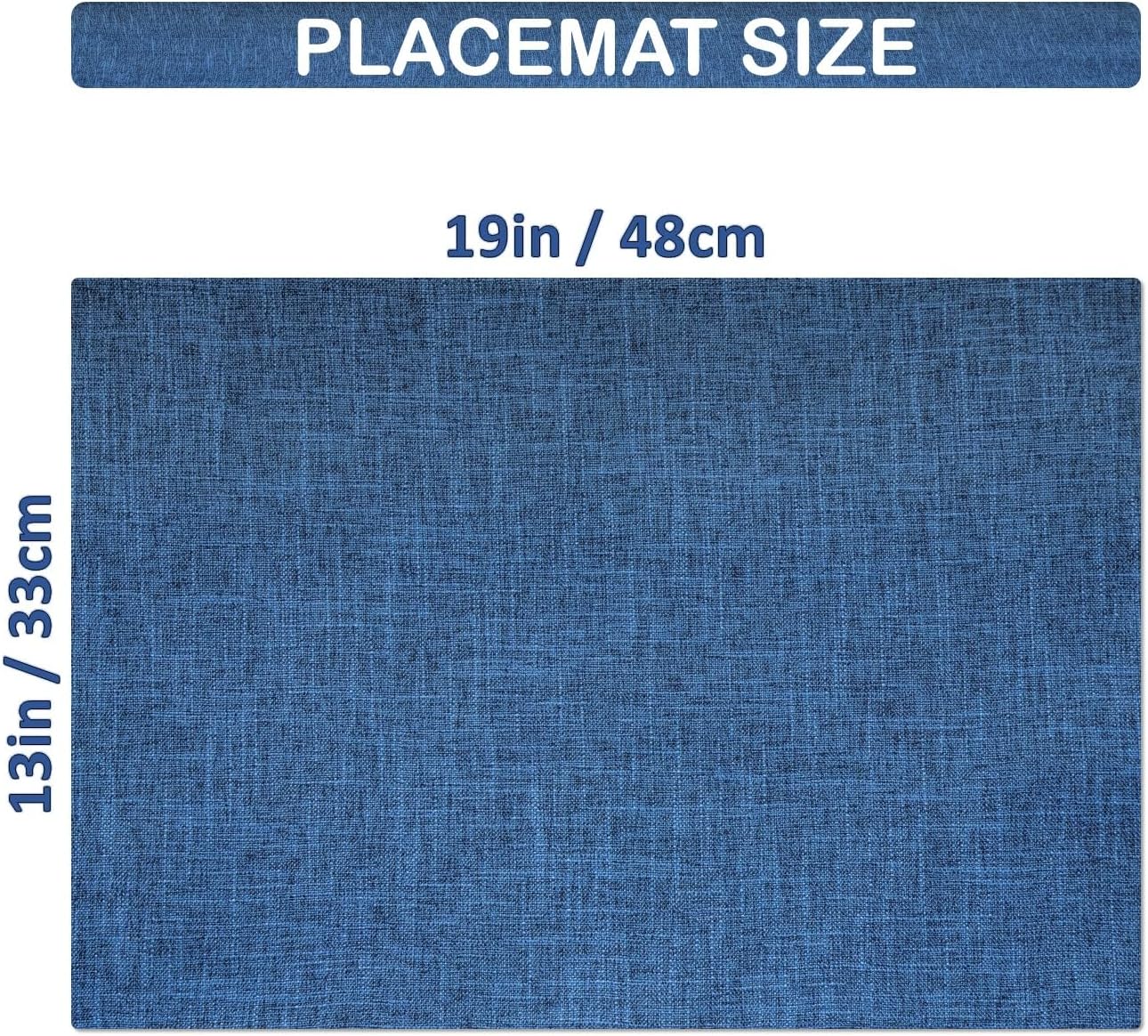 Placemat Set-Washable Place Mats for Parties, Elegant Table Mats for Kitchen Table, Set of 4 Dining Table Placemats, Heat-Resistant Cloth Placemats for Indoor and Outdoor,13x19-Navy Blue