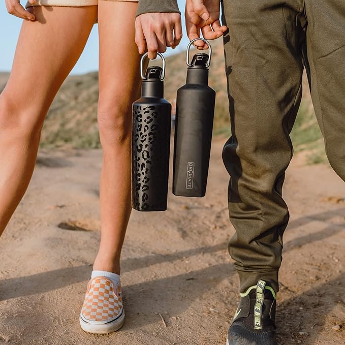 BrüMate ReHydration - 100% Leakproof 25oz Insulated Water Bottle with Straw - Stainless Steel Water Canteen (Ruby)