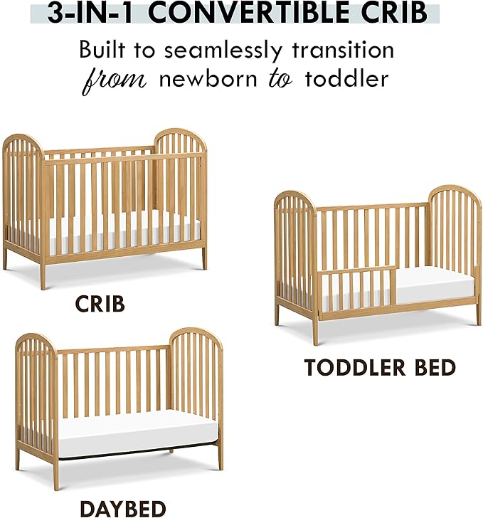 DaVinci Beau 3-in-1 Convertible Crib in Honey, Greenguard Gold Certified