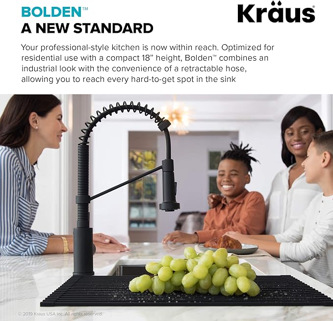 Kraus KPF-1610SFS Bolden 18-Inch Commercial Kitchen Faucet with Dual Function Pull-Down Sprayhead in all-Brite Finish, Spot Free Stainless Steel