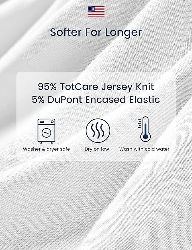 TotAha Premium Soft Bassinet Sheet for Boy Girl, Super Stretchy Jersey Knit Bassinet Fitted Sheet for Halo, Maxi COSI, Mika Micky, SNOO, and Other Bassinet, 2 Pack (Botanical Garden & Cute Bear)