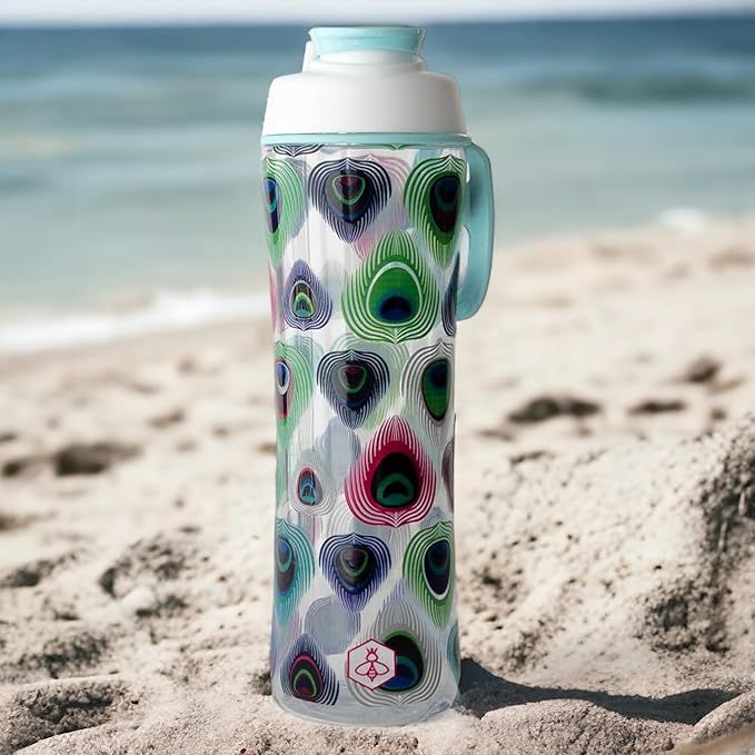 Biddlebee 24oz. BPA-Free Reusable Water Bottle with Wide-Mouth Chug Cap & Carry Handle | Perfect for Travel, Gym, School & Work | Proudly Made in USA | Cupholder Friendly, Fits in Backpack Pockets