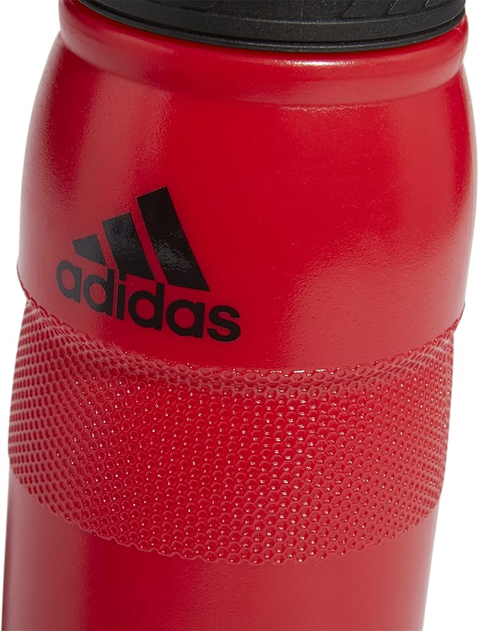 adidas 750 ML (28 oz) Stadium Refillable Plastic Sport Water Bottle, Scarlet Red/Black, One Size
