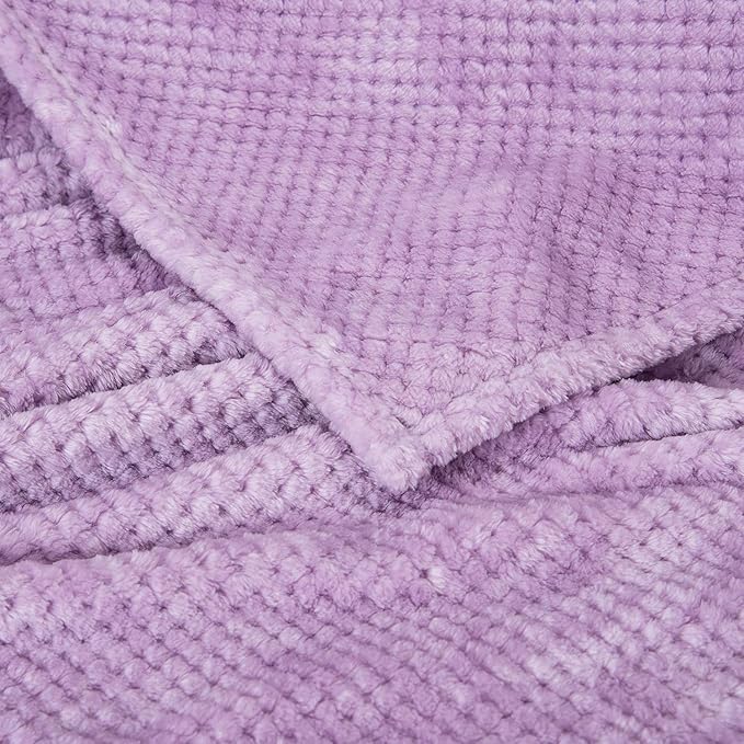Fuzzy Throw Blanket, Plush Fleece Blankets for Adults, Toddler, Boys and Girls, Warm Soft Blankets and Throws for Bed, Couch, Sofa, Travel and Outdoor, Camping (Full Twin(70"x80"), XL2-Lavender)