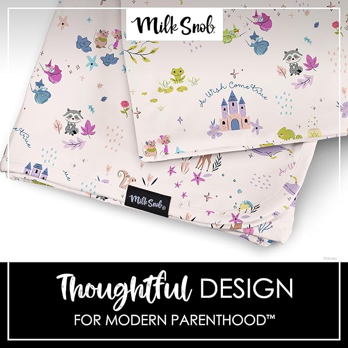 Milk Snob Disney A Wish Come True Baby Girl Swaddle Blanket, Soft Receiving, Security Bed and Play Blanket, Toddler and Infant Baby Bedding Registry and Shower Gifts, Newborn Essentials, 34" x 34"