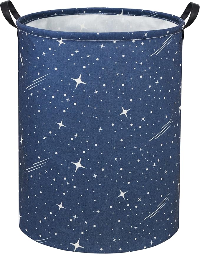 Star Kids Laundry Basket Baby Hamper Starry sky Toy Storage Bin for Boys Room Decor Baby Nursery Hamper Gift Baskets for Bedroom Bathroom(Starry Sky)