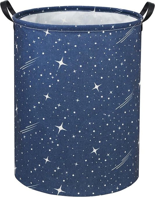 Star Kids Laundry Basket Baby Hamper Starry sky Toy Storage Bin for Boys Room Decor Baby Nursery Hamper Gift Baskets for Bedroom Bathroom(Starry Sky)