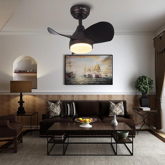 Ceiling Fans with Lights, Modern Ceiling Fan with Lights Remote Control, Flush Mount Ceiling Fan with LED Light， Reversible Quiet DC Motor for Bedroom Living Room(20 Inches)