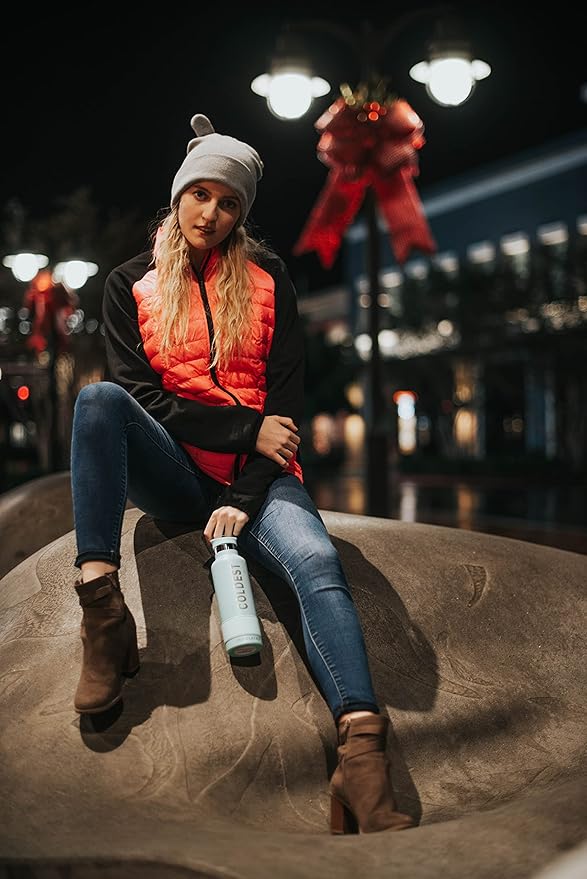 Coldest Sports Water Bottle with Straw Lid Vacuum Insulated Stainless Steel Metal Thermos Bottles Reusable Leak Proof Flask for Sports Gym (32 oz, Galactic Blue Glitter)