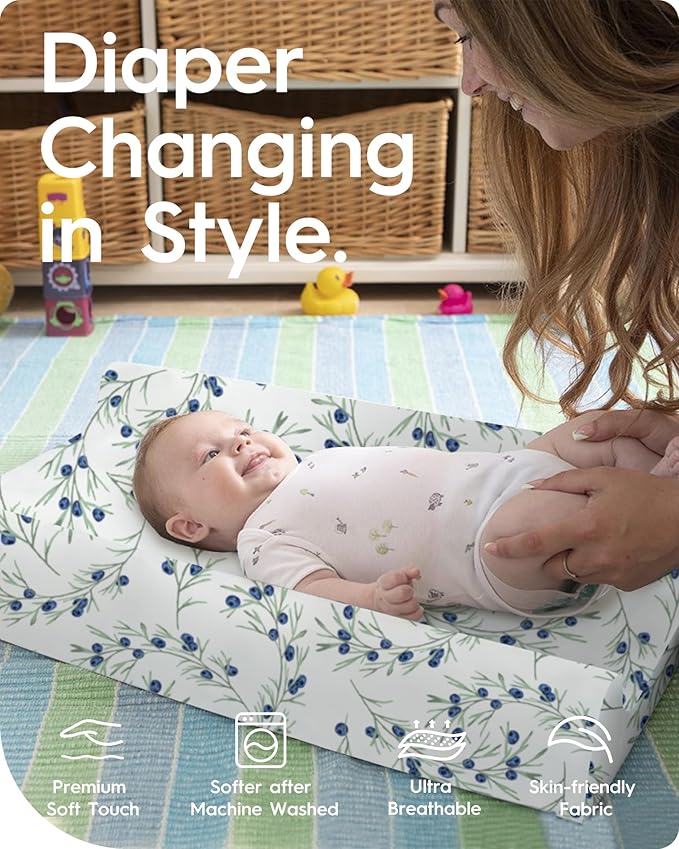 Extra Stretchy Changing Pad Cover, TotBasic Ultra Soft Premium Jersey Knit Changing Pad Sheets, Unisex for Boys and Girls, Safety Strap, Fits All Standard Changing Tables/Dresser Tops - 2 Pack (Berry)