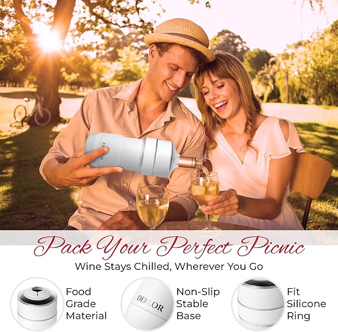 Wine Chiller - Wine Coolers for Wine Bottles and Champagnes, Keeps Wine and Beverages Cold - Perfect Wine Gift For Parties and Dinners