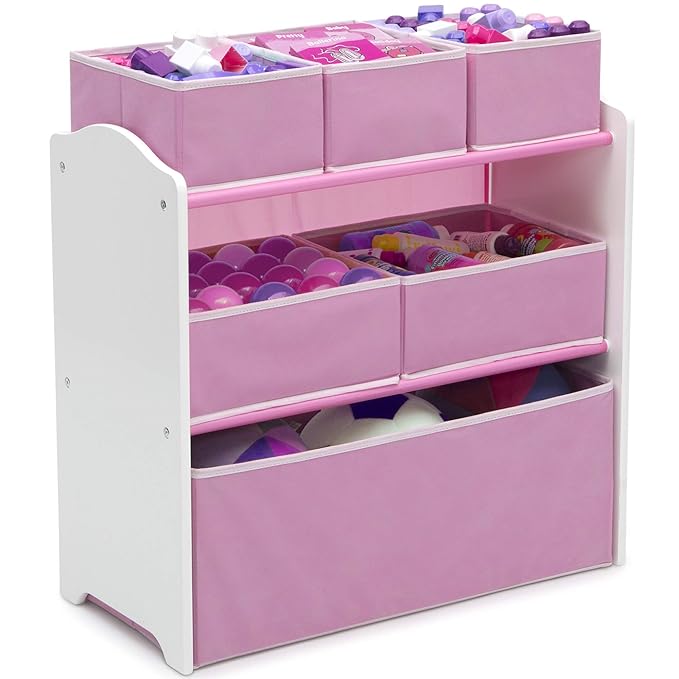 Delta Children 4-Piece Toddler Playroom Set, Pink/White