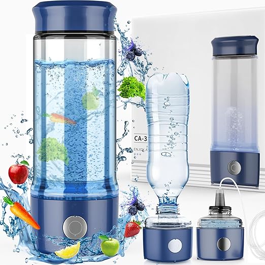 Hydrogen Water Bottle, 3 IN 1 Hydrogen Water Bottle Generator, 2300 PPB Smart Electrolysis Water Ionizer with SPE/PEM Technology, Hydrogen Water Machine for Women Men Office School Bike Running Travel