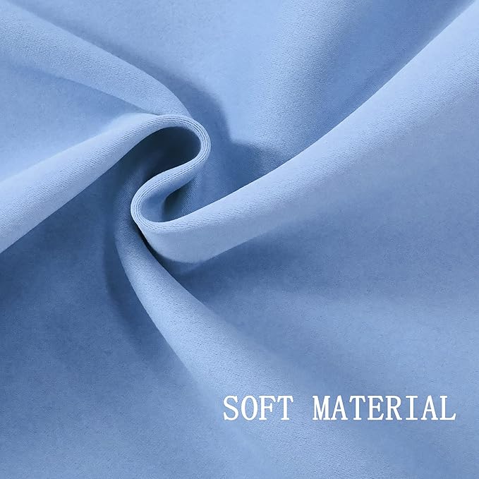 Sky Blue Valances for Windows 52X18 Inches Blackout Thermal Insulated Valance with Grommet Top for Kitchen Living Room Short Straight Drape Valance for Bedroom Kids Room 1 Panel