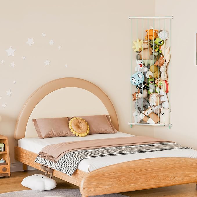 GRANNY SAYS Stuffed Animal Storage, Corner Stuffed Animal Holder for Toy Storage, Adjustable Length Stuff Animal Organizer, Large Hanging Toy Shelf for Toddler Boys Girls Kids Room, Green