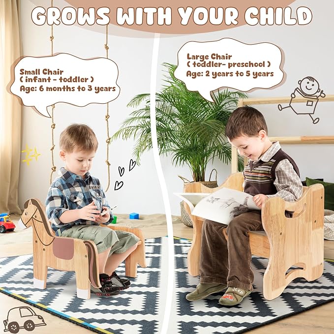 Grebarley Montessori Weaning Table and Chair Set, Solid Wood Tables and Chairs for Toddlers Age 1-3, Real Hardwood 2 in 1 Desk for Reading, Snack Time, Activity Cube, Step Stool, Montessori Furniture