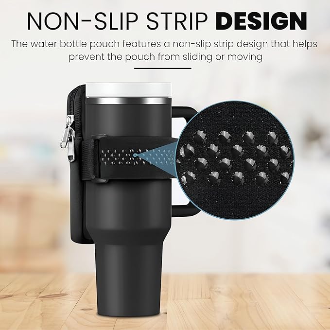 Mini Water Bottle Pouch for Stanley-Tumbler pouch with Zipper Pocket, Stanley pouch, Insulated Mug pouch, Tumbler carry holder pouch, Travel mug pouch | Waterproof