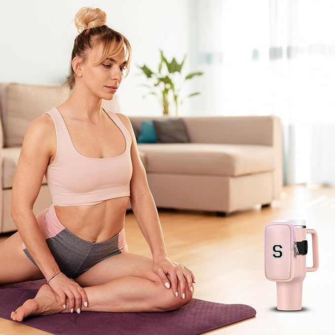 Mini Water Bottle Pouch for Stanley-Tumbler pouch with Zipper Pocket, Stanley pouch, Insulated Mug pouch, Tumbler carry holder pouch, Travel mug pouch | Waterproof