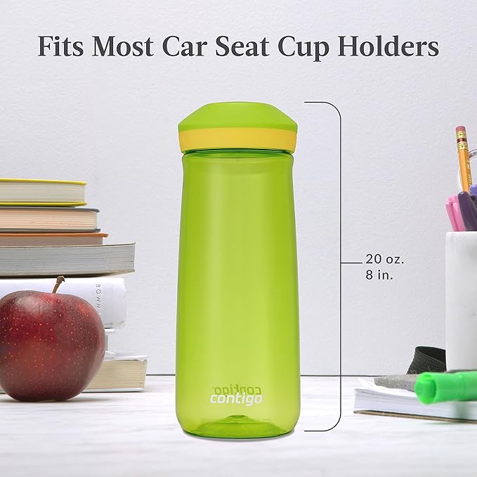 Contigo Kids’ Micah Water Bottle with Leak-Proof Lid, 20oz, Lime/Pineapple