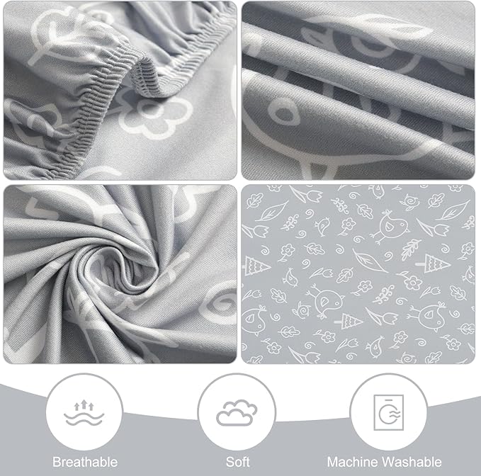 Pack n Play Fitted Sheet. 2 Piece Mini Crib Sheet. Elastic Playard Sheet. Portable Sheet Set. Elastic Convertible Playard Set. Compatible with Graco Pack n Play. (Bears and Birds)