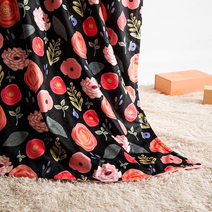 Baby Blanket for Boys Girls Super Soft Blanket,Fluffy Warm Lightweight Baby Receiving Blankets,Double Layer with Dotted Backing for Toddler NurseryQSTEHEML Baby Blankets (Flower, 30*40inch)