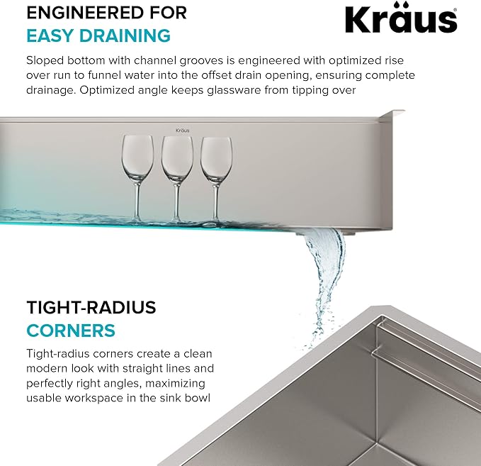 Kraus KWU210-57 Kore 2-Tier Workstation Undermount 16 Gauge Stainless Steel Single Bowl Kitchen Sink with 10 Piece Chef’s Kit of Accessories, 57 inch