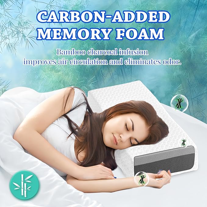 HARBOREST Cooling Cube Pillow - Side Sleeper Pillow for Neck and Shoulder Pain, Memory Foam Pillow Cube Pro with Adjustable Firmness,24"x12"x4"