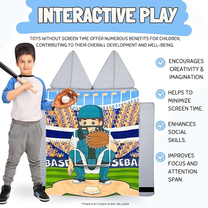 Play Panel for Childrens Foam Sofa Kids Couch (Baseball)