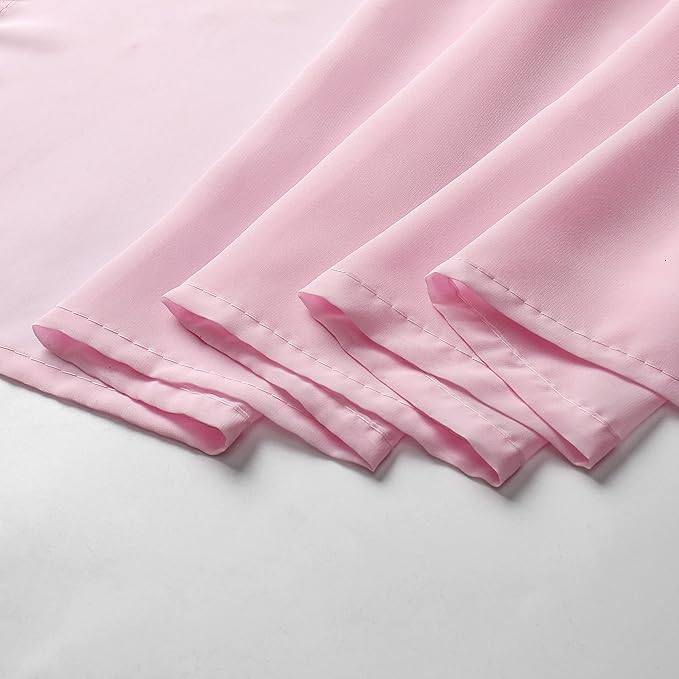 Fragrantex Pink Sheer Scarf Curtain for Canopy Bed Lightweight Soft Chiffon Fabric Decorative Scarf Swage Valance for Window Kids Room Wedding Party Arch 52" Wx256 L 7 Yards,1 Panel,Blush