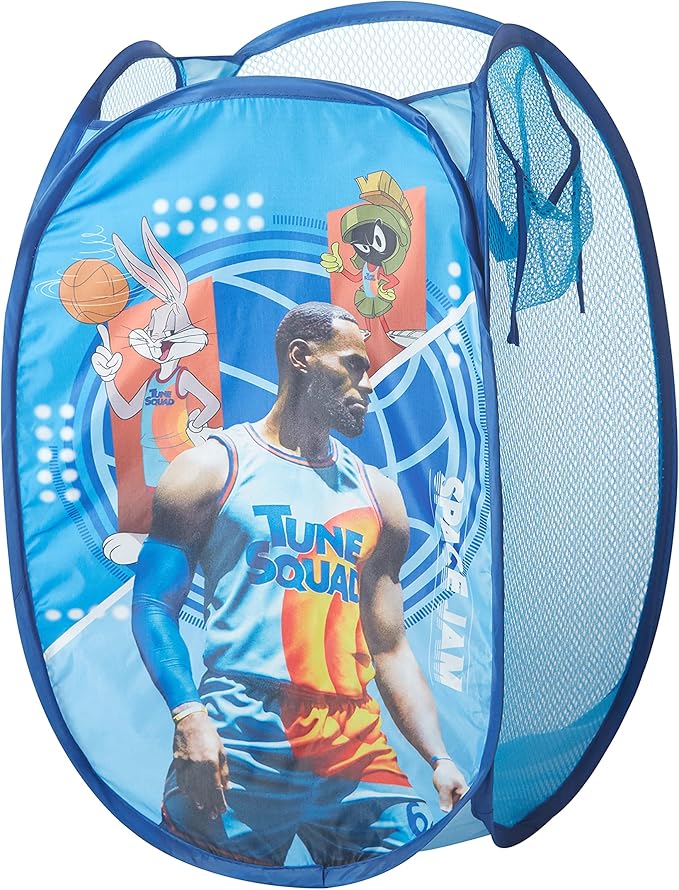 Idea Nuova Space JAM: A New Legacy Pop Up Laundry Storage Hamper with Handles, 21" H x 13" L x 13" W