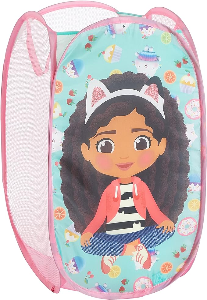 Idea Nuova Gabby's Dollhouse Pop Up Hamper with Durable Carry Handles, 21'' H x 13.5'' W X 13.5'' L