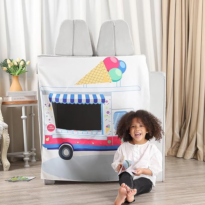 Play Panels for Kids Foam Play Couch, Ice Cream Store