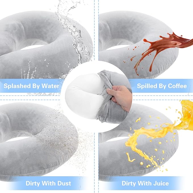 Prasacco 2 Packs Travel Neck Pillow Case Cover, U Shaped Neck Pillow Cover Reusable Neck Pillow Washable Cover Soft and Smooth Neck Pillow Cover Grey Airplane Pillow Cover (No Filler)