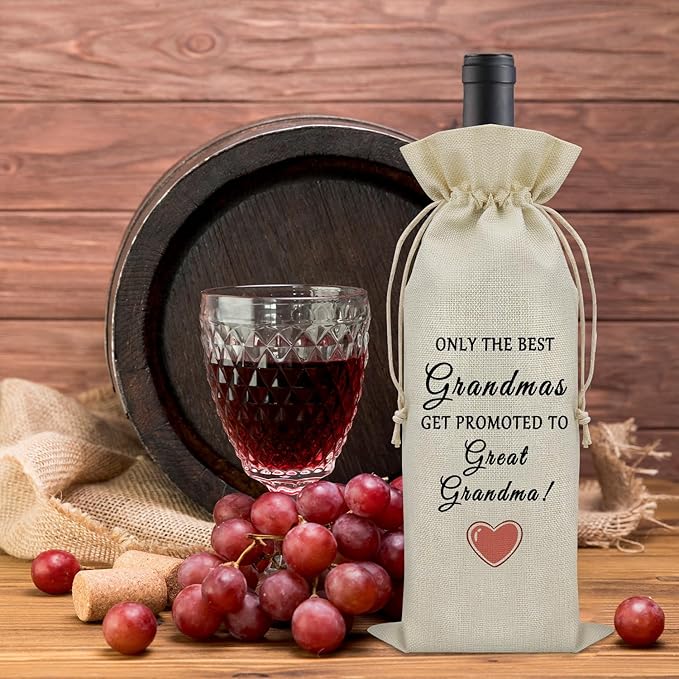 New Great Grandma Gifts First Time Wine Bag Promoted to Great Grandma Gifts Great Grandmother Gifts for Mothers Day Wine Accessories Gifts for Wine Lovers Great Grandma Pregnancy Announcement Gift