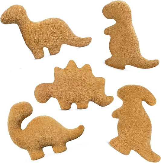Dino Nugget Pillow Plush, Dinosaur Chicken Nugget Pillow, Stuffed Animal Dinosaur Gifts Toy for Boys Girls, Fun Pillows Funny Gift for Women Men, Dinosaur Room Decor for Kids (Small, 5Pcs)