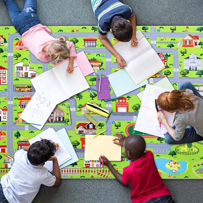 Kids Rug 3x5 Rug Baby Floor Mat Kids Educational Rug Area Rug for Classroom Play Mats for Babies and Toddlers Nursery Rug Kids Room Rugs for Bedroom Carpet Car Rug