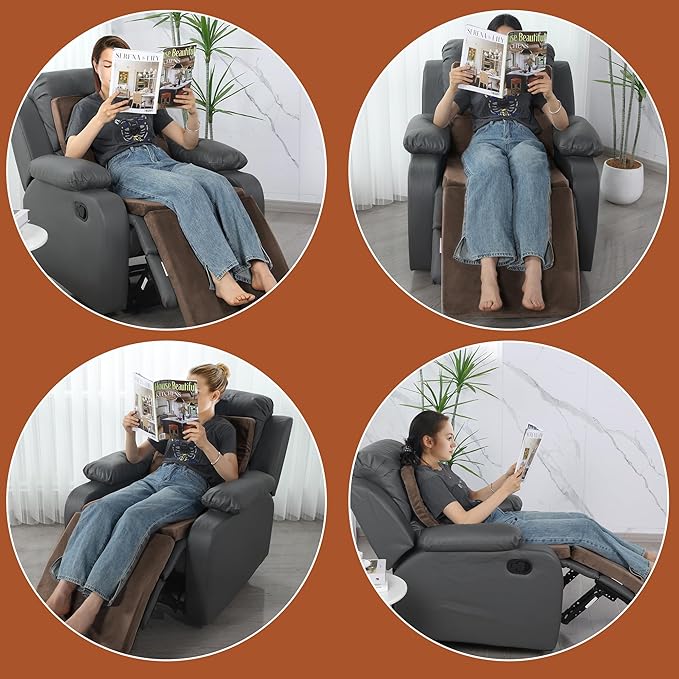 HOMBYS 3-in-1 Recliner Seat Cushion with Lumbar Support Pillow & Footrest, Multi-Functional Adjustable Height 2" to 6" for You to Choose, Non-Slip Memory Foam Chair Cushion for Elderly, Brown