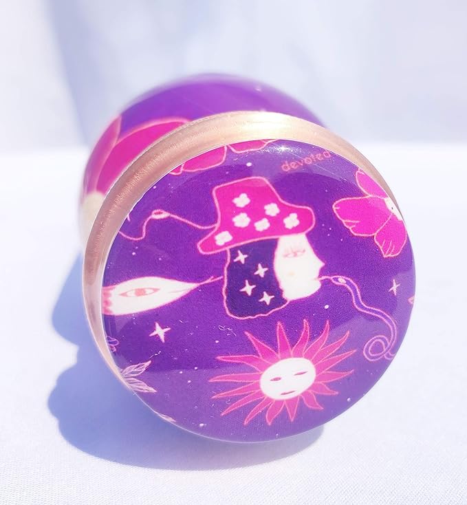 Pure Printed Copper Water Bottle - Leak Proof Ayurvedic Drinkware Copper Vessel for Sports, Gym, Outdoors, Yoga, Health Benefits (30 oz)