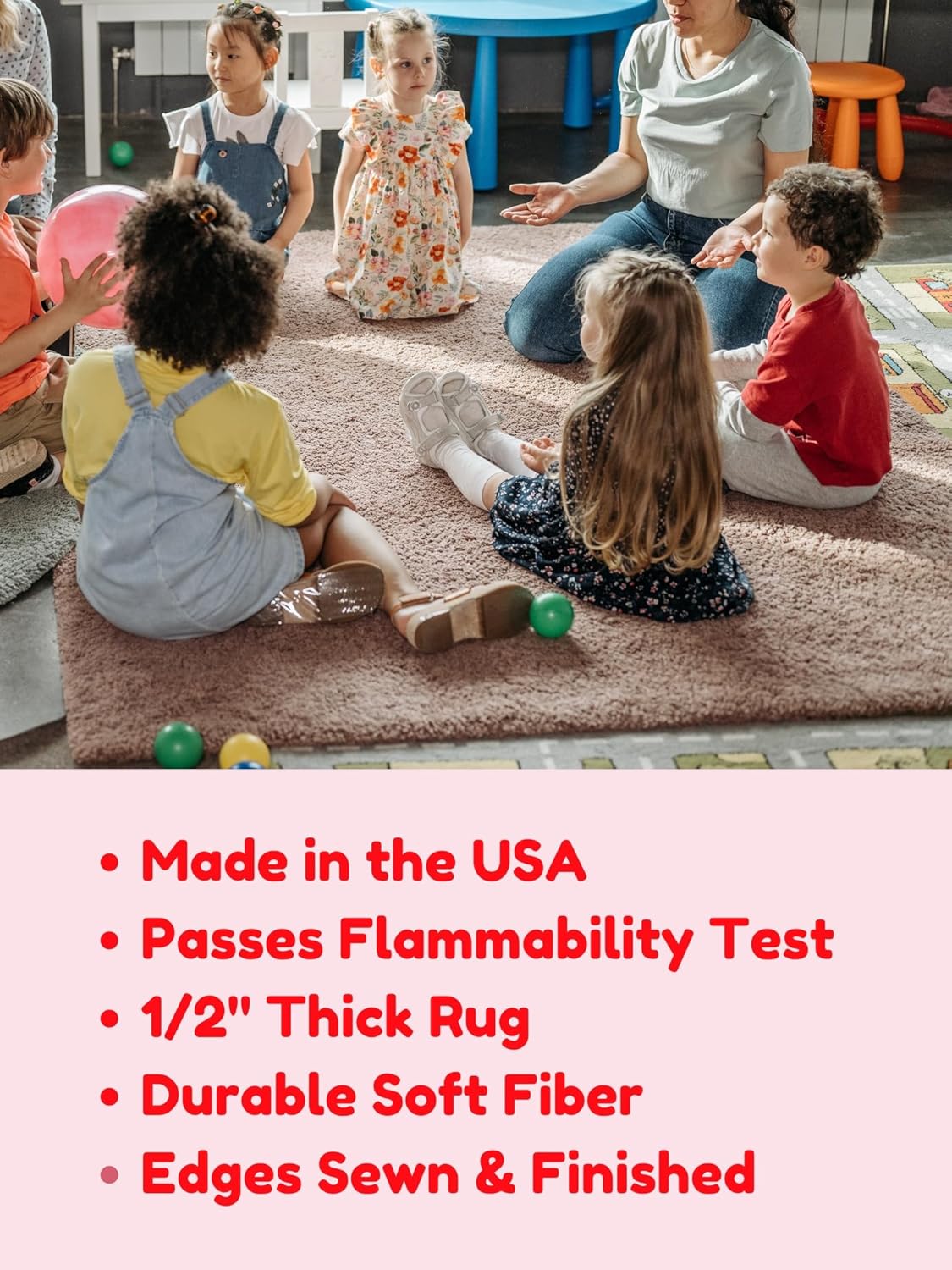 KOECKRITZ Soft and Colorful Kids Classroom Area Rugs (Passes Flammability Pill Test) Many Sizes and Bright Colors to Select from (11' Round, Lime)