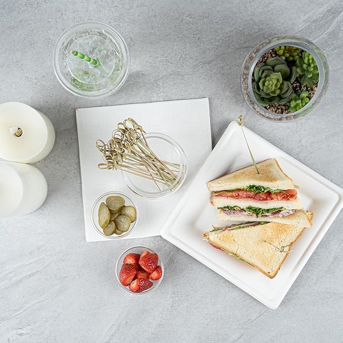 Restaurantware 6 Inch Twisted Bamboo Skewers 1000 Sturdy Disposable Bamboo Food Picks - Sturdy Looped Knot Bamboo Appetizer Picks Sustainable For Serving Appetizers and Cocktail Garnishes