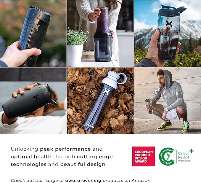 Promixx Pro Shaker Bottle | Rechargeable, Powerful for Smooth Protein Shakes | includes Supplement Storage - BPA Free | 20oz Cup (Silver White/Gray)