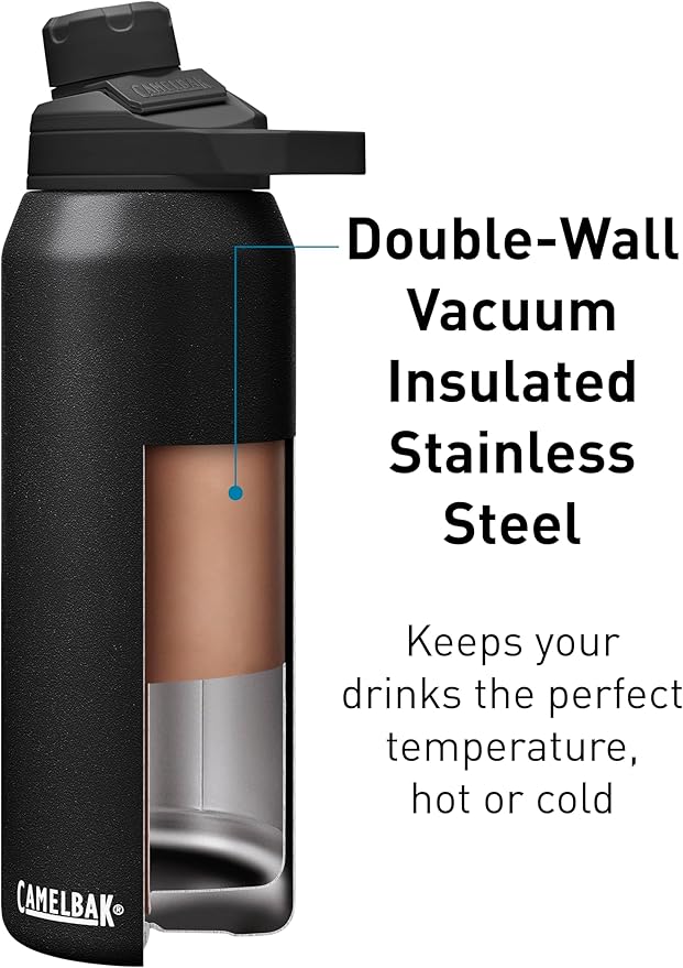 CamelBak Chute Mag 32oz Vacuum Insulated Stainless Steel Water Bottle, Black