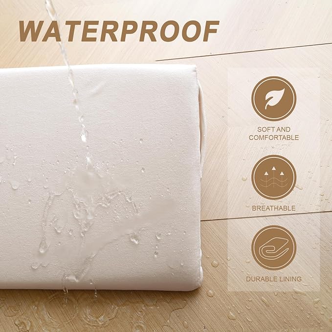 WdFour Bed Wedge pillow, close off Headboard, wall and Mattress Gap. incline, slanted sweat-proof pillow for neck and back pain relief anti-snoring for comfortable sleeping.(Beige,60Wx10Dx6H)