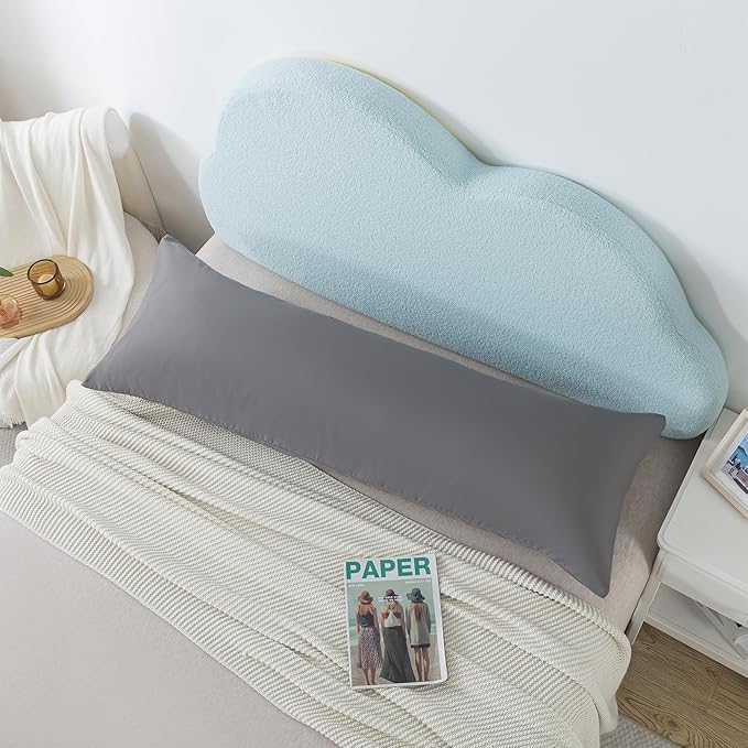 Ubauba Memory Foam Body Pillow with Cover, Full Large Body Pillows Insert for Adults with Envelope Closure Pillowcase, Firm & Fluffy Long Bed Pillows for Sleeping (20x54 inch, Dark Grey)