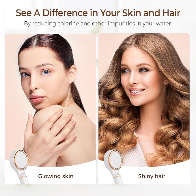 Waterdrop SF02-SR Filtered Shower Head with Handheld, High Pressure & Vitamin C for Healthier Hair & Skin, Softener Water, Reduce Chlorine, Reduce Hair Shedding, Soothe Dry Skin, Rose