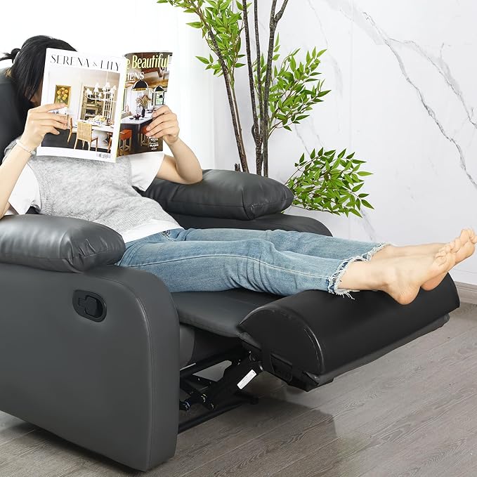 HOMBYS PU Leather Recliner Leg Rest Cushion, Bolster Foot Pillow for Legs, Recliner Foot Pillow, Multipurpose Half Moon Leg Pillow & Back Lumbar Support Cushion for Bed, Chair, Sofa-23"x10"x4"