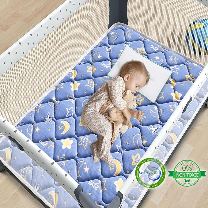 Pack and Play Mattress Topper - 38" x 26", Soft & Firm Premium Foam Pack N Play Mattresses Pad, Odorless Baby Foam Playpen Mattresses,Portable Playard Mattress Topper- Breathable & Comfort