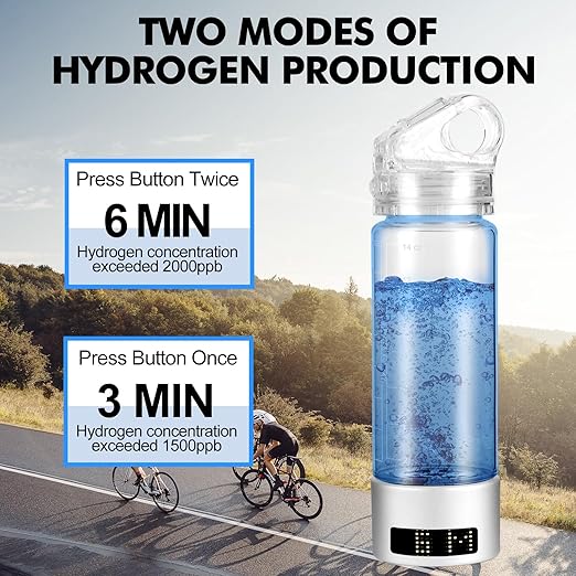 Hydrogen Water Bottle 2024 Hydrogen Water Bottle Generator with LED Display 2000ppb+ Water lonizer Hydrogen Water Machine for Home, Office, Travel, Daily Drinking